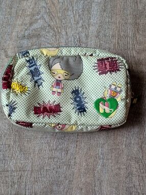 Harajuku Lovers Superhero Super Hot Female Makeup Bag Clutch RARE Y2K